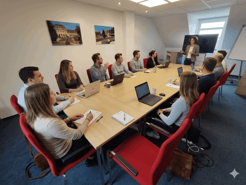 Seminar participants at work