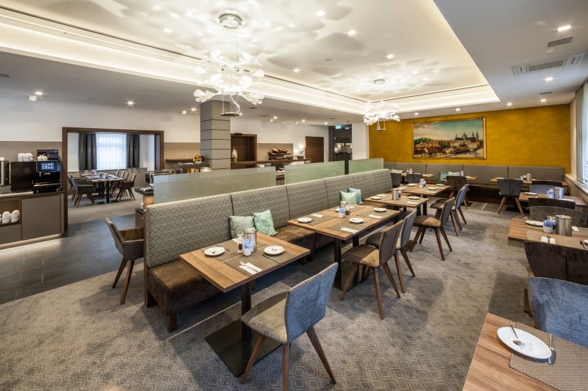 A view of the breakfast room