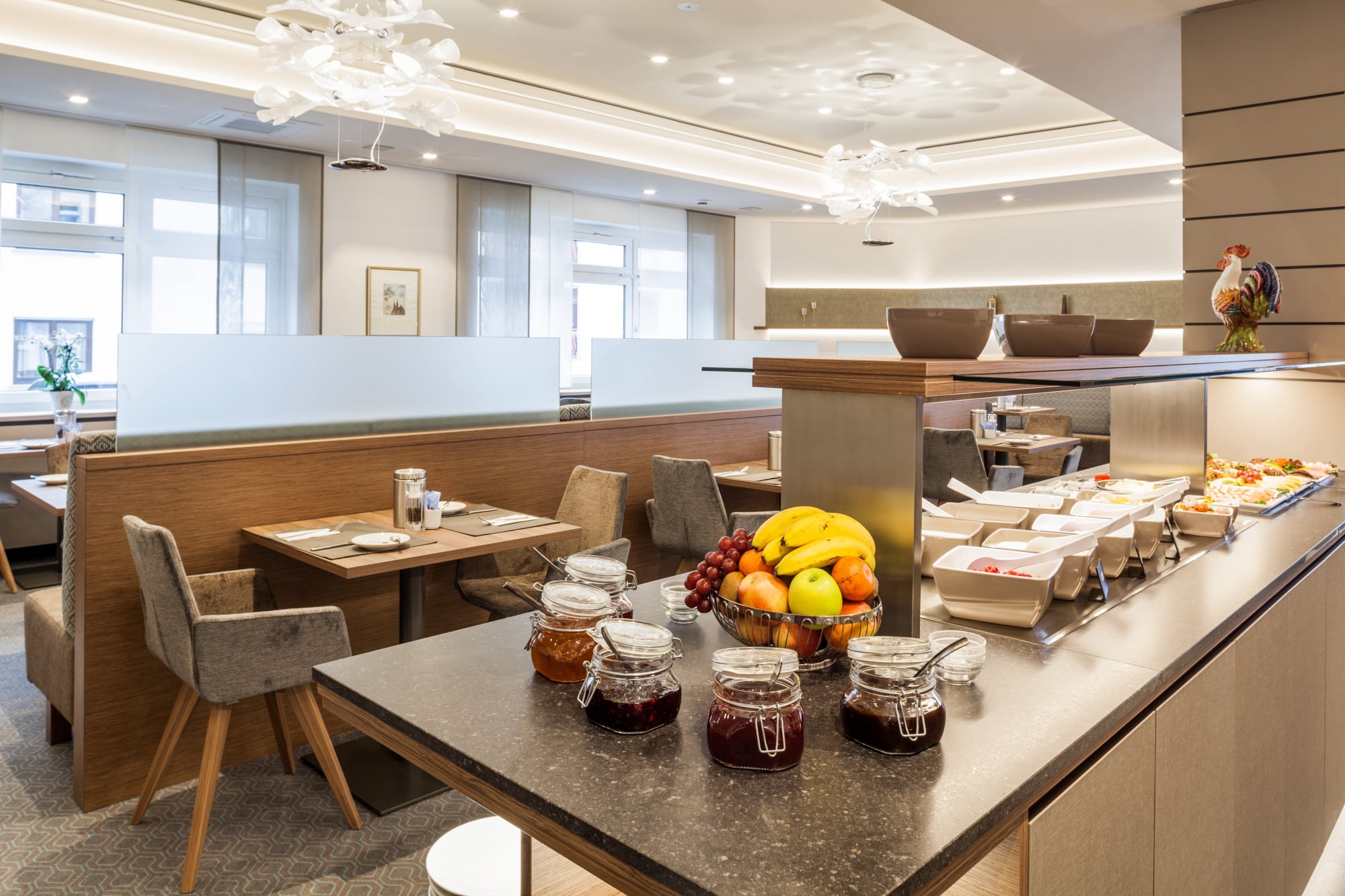 A view of the breakfast room